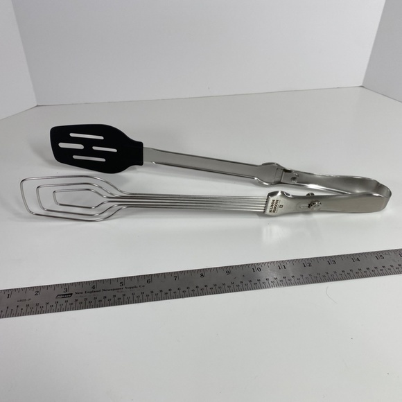 Kuhn Rikon Easy-Lock Non Stick Tongs BBQ Stainless Nylon Turner 16" Switzerland - Picture 2 of 2